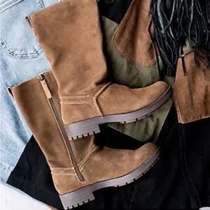 Revitalign Water Repellent Brown Suede Mid Boots - Kennedy